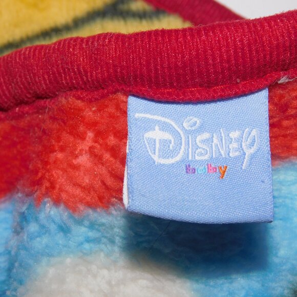 VTG Disney Winnie the Pooh Piglet Tigger Plush Fleece Blanket Red Blue 30 x 42 - Picture 2 of 5